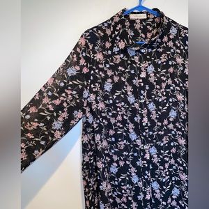 Molly Green Sheer Overlay Dress/Shirt, Size Small